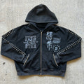 BLACK "VARSITY STAR" ZIP UP
