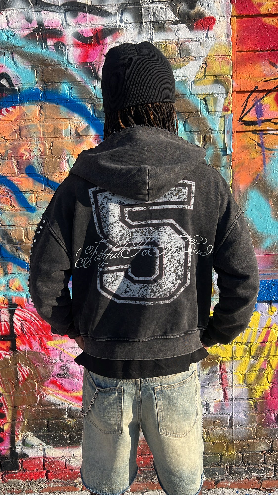 BLACK "VARSITY STAR" ZIP UP