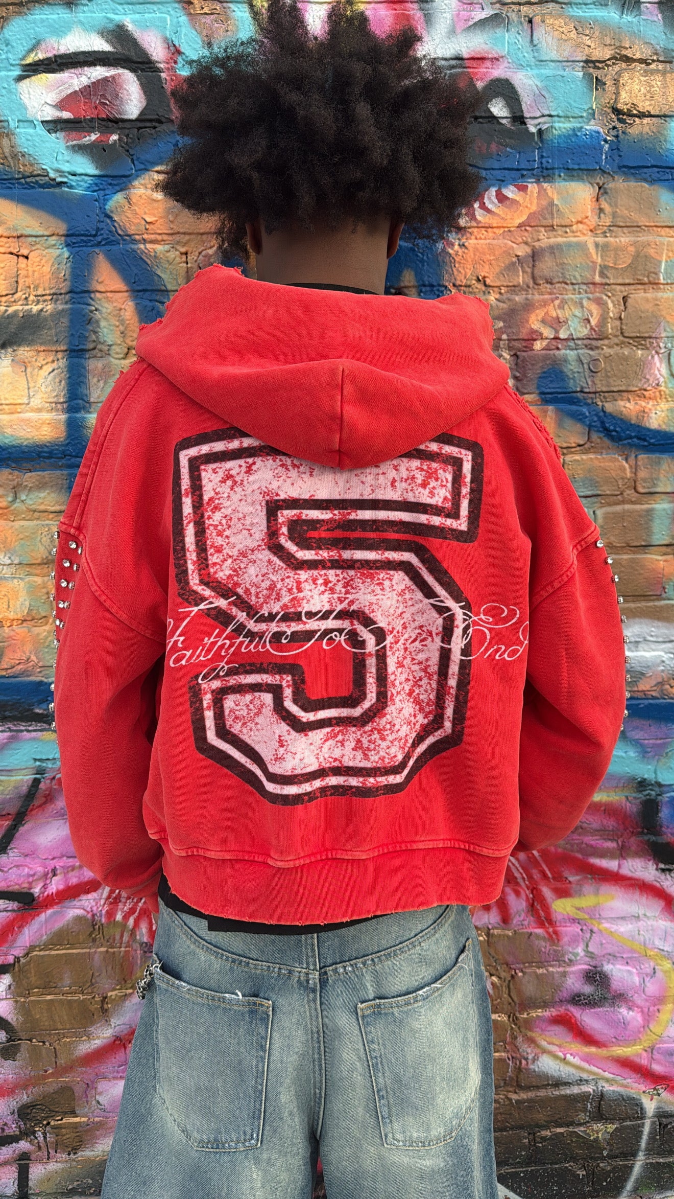 RED "VARSITY STAR" ZIP UP
